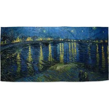 Osuška Sablio Ručník Hviezdna noc nad Rhônou - Vincent van Gogh - 50x100 cm