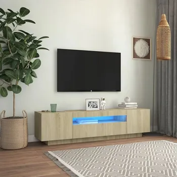 Televizní stolek TV stolek s LED osvětlením, barva dub sonoma,