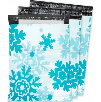 Obálka FÓLIOVÉ BALÍČKY PLASTOVÉ OBÁLKY SILNÁ FÓLIOVÁ OBÁLKA 310X420 SNĚHOVÉ VLOČKY 50 Ks