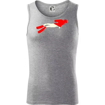 Potápěč vlajka - Tílko pánské Core - M ( Tmavě šedý melír )