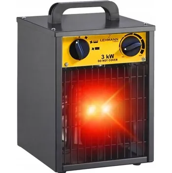 Topidlo Industrial 3000 W – elektrický termoventilátor ocelovým krytem a vysokým výkonem, s funkcí ventilátoru bez ohřevu, tepelná ochrana