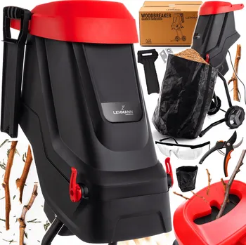Drtič větví GardenPro Shredder – zahradní drtič větví s japonskými noži 3600 W s košem 45 l