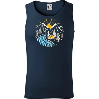 Stan u řeky - Tílko pánské Core - 2XL ( Námořní modrá (velmi tmavá - téměř černá) )