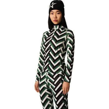 PERFECT MOMENT 1/4 ZIP BASE LAYER TOP WAFFLE PRINT - GREEN Velikost: L