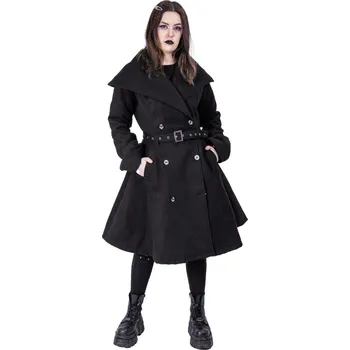 Dámský kabát kabát dámský ROCKABELLA - EVANORA - BLACK - XL