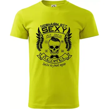 Pánské tričko Nesnáším být sexy - ředitel - Klasické pánské triko vyšší gramáže - XL ( Limetková )