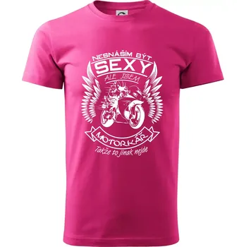 Pánská móda Nesnáším být sexy - motorkář (motorka) - Klasické pánské triko vyšší gramáže - 2XL ( Purpurová )