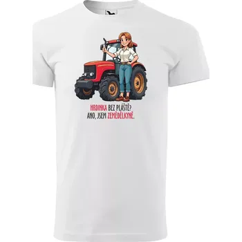 Sablio Tričko s potiskem Hrdinka bez pláště? Ano, jsem zemědělkyně - bílé S