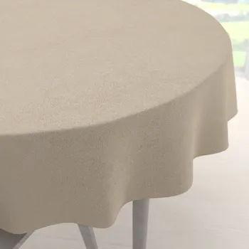 ubrus Kulatý ubrus/imitace broušené kůže Alcantara ALC-007 Krémově béžový Ø 110 cm