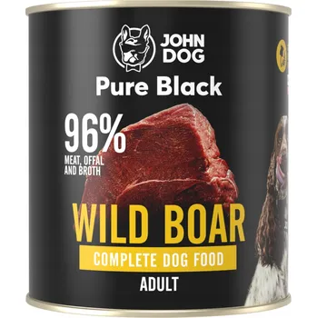Krmivo pro psa JOHN DOG PURE BLACK vlhké krmivo pro psy ZVĚŘINA DIVOKÁ 800 g