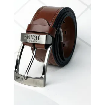 Opasek Světle hnědý kožený pánský pásek JEANS 4cm, Obvod pasu / celková délka pásku 105cm