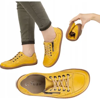 Dámské tenisky BAREFOOT minimalistické kožené tenisky OLIVIER 770 žluté, velikost 37