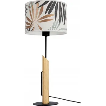 Lampička SPOT Light Stolní Lampa 1xE27 Max.60W Dub Olejovaný s Květinovým Stínidlem