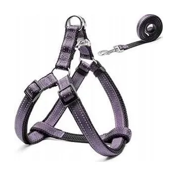 Postroj pro psa Postroj pro psa Reflexní Nastavitelný Vodítko M Fialový