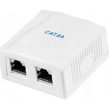 Elektrická zásuvka Dvojitá zásuvka 2x RJ45 LAN Cat.6A Stíněná STP Povrchová montáž LogiLink pro Internet