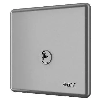 Splachovací tlačítko Sanela - Automatický splachovač WC s piezo tlačítkem, 6 V, matný nerez SLW 01PBX