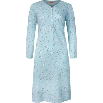 Dámské noční prádlo Ludvika dámská noční košile dlouhý rukáv 6523 XXL světle modrá