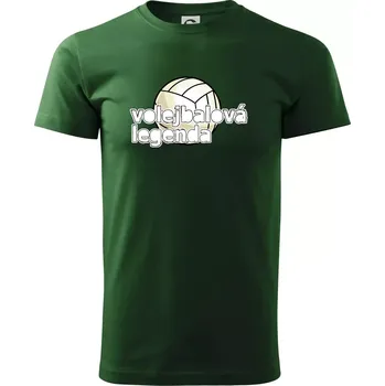 Pánské tričko Volejbalová legenda - bílé písmo - Triko extra velké (5-8XL) - 6XL ( Lahvově zelená )