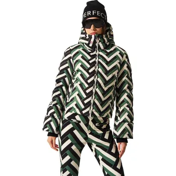 PERFECT MOMENT POLAR FLARE SKI JACKET III WAFFLE PRINT - GREEN Velikost: M