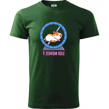 Křeček v jednom kole - Triko extra velké (5-8XL) - 7XL ( Lahvově zelená )