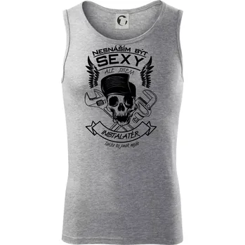 Pánské termoprádlo Nesnáším být sexy - instalatér - Tílko pánské Core - L ( Tmavě šedý melír )