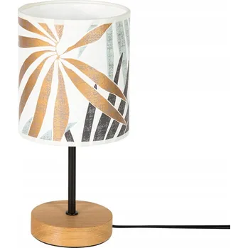 Lampička SPOT Svítidlo Stolní Lampa 1xE27 25W Dub Olejovaný s Vícebarevným Stínidlem