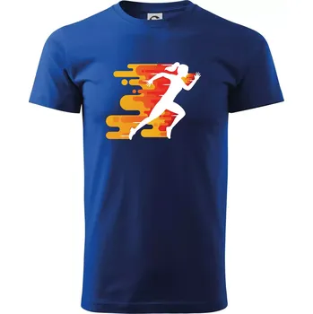 Pánské tričko Běhání - oranžová žena - Triko extra velké (5-8XL) - 8XL ( Královská modrá )