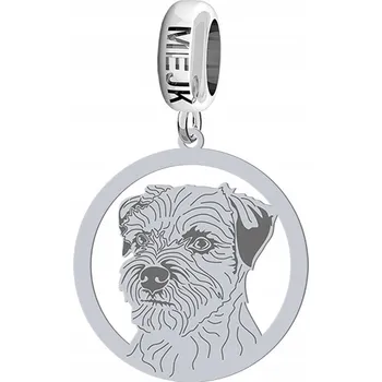 Přívěsek Modulární stříbrný přívěsek Border Terrier 925 Žena Dárek DEDIKACE DÁREK
