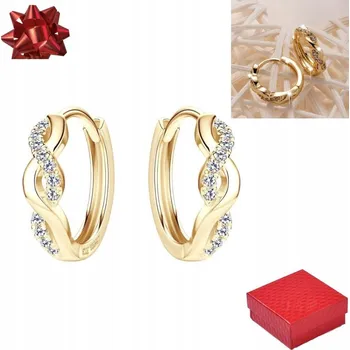 Náušnice Zlaté dámské náušnice Zirkony pozlacené Šperky pro ženy dárek