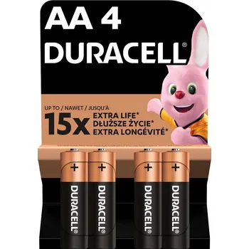 Článková baterie Alkalická baterie Duracell AA (R6) 4 ks