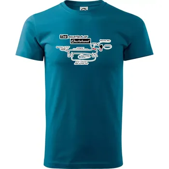 Jezevčík - Anatomie - Klasické pánské triko vyšší gramáže - M ( Petrolejová )