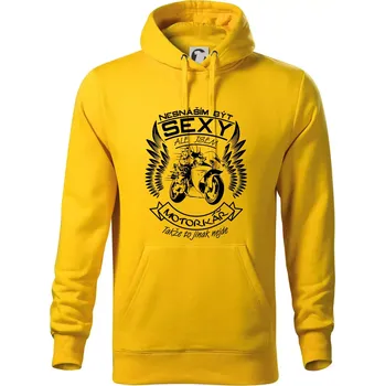 Pánská mikina Nesnáším být sexy - motorkář (motorka) - Mikina pánská Cape s kapucí - XL ( Žlutá )