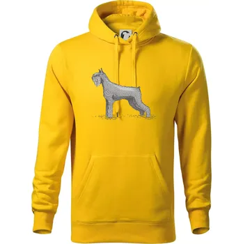 Pánská mikina Vintage Schnauzer - Mikina pánská Cape s kapucí - 3XL ( Žlutá )