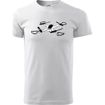 Pánská móda Dron kresba - Klasické pánské triko vyšší gramáže - M ( Bílá )