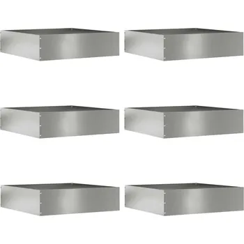 Zahradní obrubník vidaXL Okraj trávníku 6 pcs Stříbrná 50 x 50 x 13 cm Pozinkovaná ocel