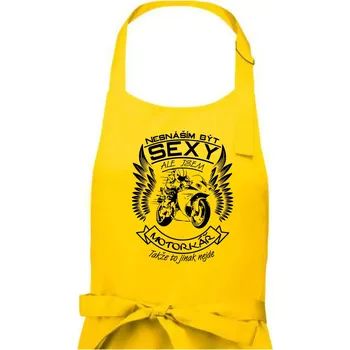 Kuchyňská zástěra Nesnáším být sexy - motorkář (motorka) - Pánská zástěra na vaření - Univerzální velikost ( Žlutá )