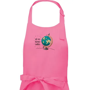 Kuchyňská zástěra Až na konec světa - Dámská zástěra na vaření - Univerzální velikost ( Růžová )