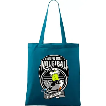 Hraju pro radost volejbal a fakt dobře - Taška bavlněná - 42 x 38 cm ( Petrolejová )