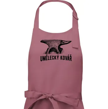 Kuchyňská zástěra Umělecký kovář - Pánská zástěra na vaření - Univerzální velikost ( Starorůžová )