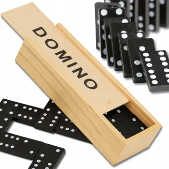 Desková hra DŘEVĚNÉ DOMINO PUZZLE PRO DĚTI V KRABIČCE 28 DÍLKŮ