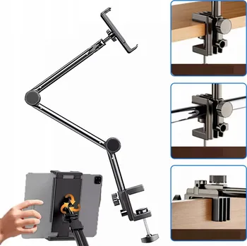 ODOLNÝ DRŽÁK NA TABLET K UPEVNĚNÍ NA POSTEL 360° STOJAN NA TELEFON