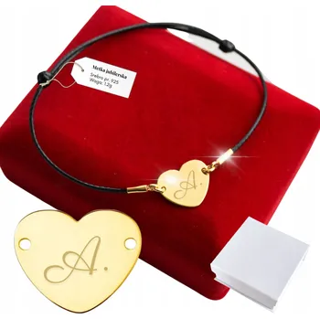 Náramek Zlatý Šňůrkový Náramek 925 GRAVÍROVÁNÍ Srdce Máma