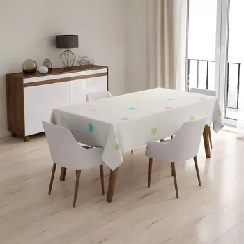 ubrus Sablio Ubrus Barevná srdíčka na béžové: 145x240 cm