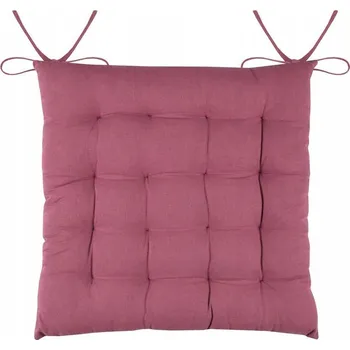 Podsedák Polštář na židli DUO 38x38 fialový bavlna s tkaničkami pro připevnění, prošívaný sedák