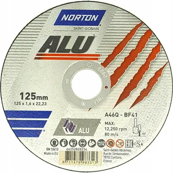 Řezný kotouč NORTON ALU ŘEZNÝ KOTOUČ NA HLINÍK T41 125x1,6x22,23 66252828234