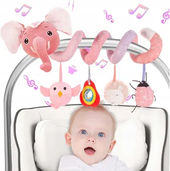SPIRÁLA ZÁVĚSNÁ HRAČKA NA POSTÝLKU KOUSÁTKO ZVUKY SENZORICKÁ HRAČKA S HUDBOU