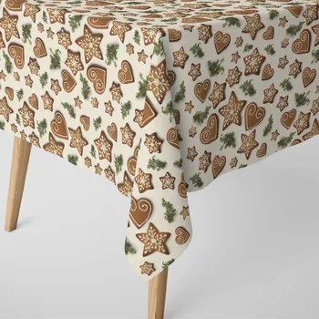 ubrus Vánoční voděodolný ubrus na stůl PERNÍČKY 130 cm x 180 cm