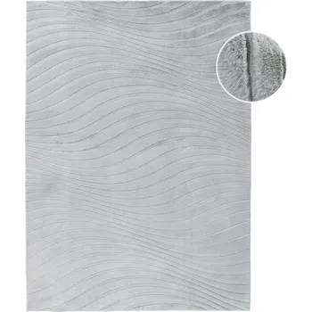 Koberec Koberec moderní 3D, měkký Waving 5030 Šedý 80x150