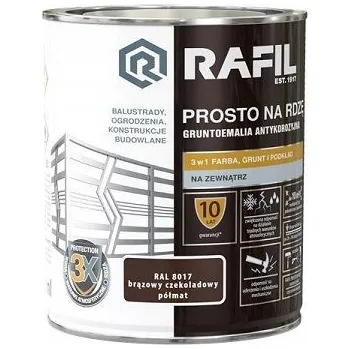 barva na kov RAFIL Základní email přímo na rez HNĚDÁ ČOKOLÁDOVÁ RAL 8017 polomat 0,75L