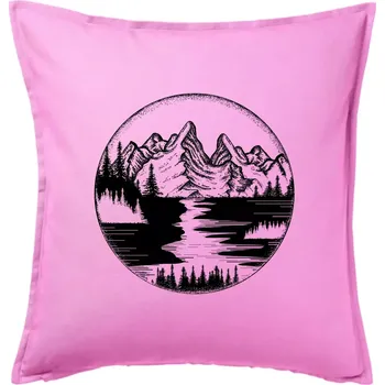 Polštář Cestování kruh - řeka - Polštář 50x50 - 50x50 - Pouze potah ( Růžová )